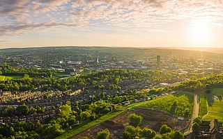 Panorma Sheffield at Sunset